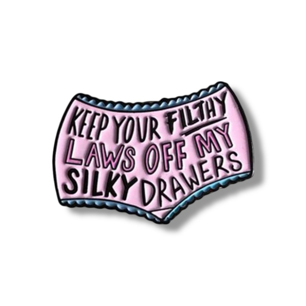2/$15 🛍️ Women’s Reproductive Rights Pink Silky Drawers Enamel Pin Brooch